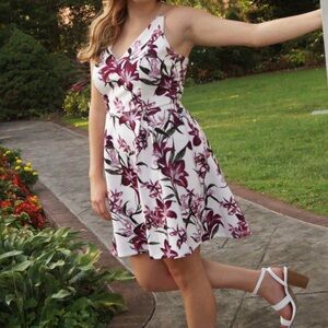 White Floral Circle Skirt Dress Charlotte Russe